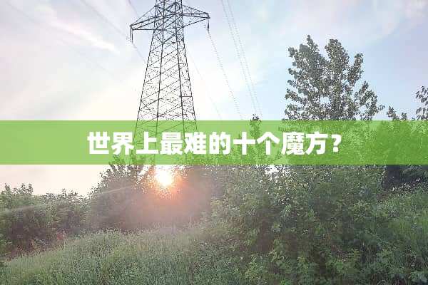 世界上最难的十个魔方？
