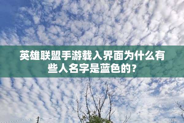 英雄联盟手游载入界面为什么有些人名字是蓝色的？