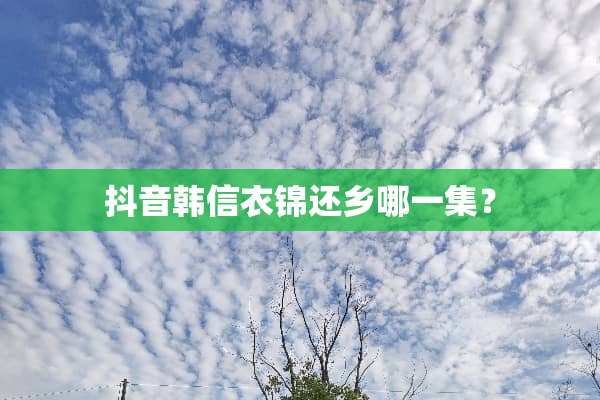 抖音韩信衣锦还乡哪一集？