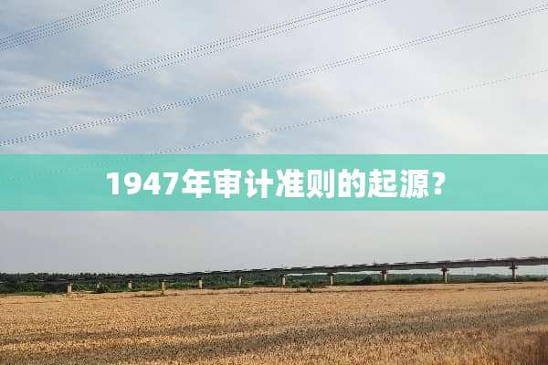 1947年审计准则的起源？