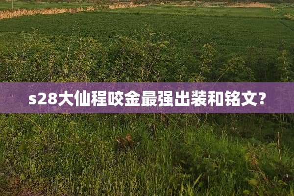 s28大仙程咬金最强出装和铭文？