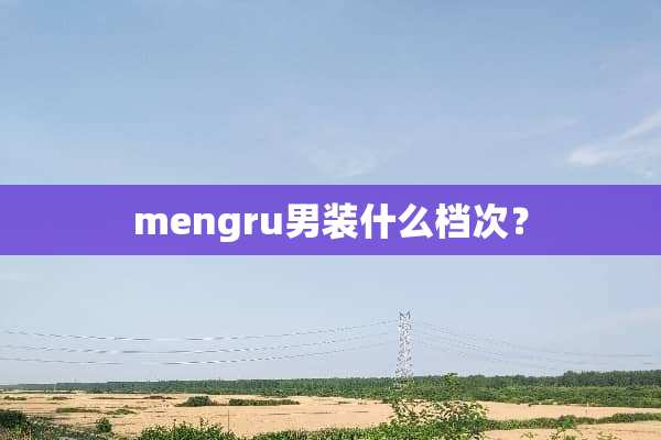 mengru男装什么档次？