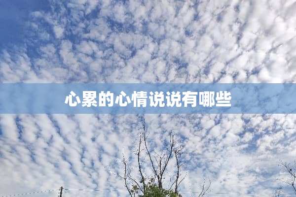 心累的心情说说有哪些