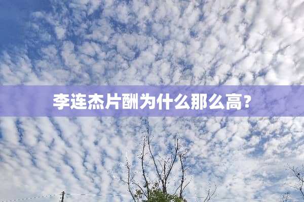 李连杰片酬为什么那么高？