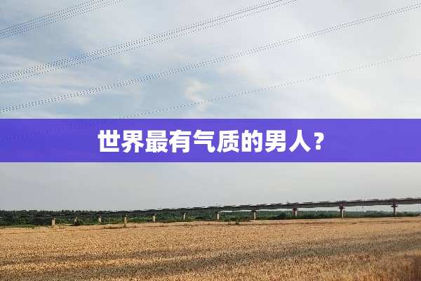 世界最有气质的男人？