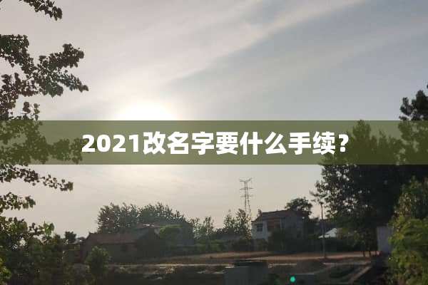 2021改名字要什么手续？