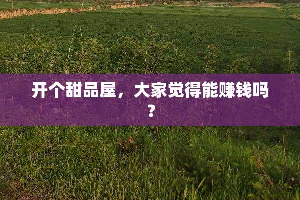 开个甜品屋，大家觉得能赚钱吗？