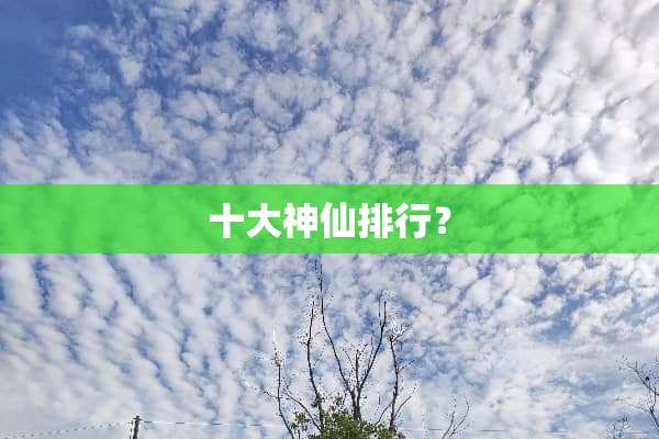 十大神仙排行？