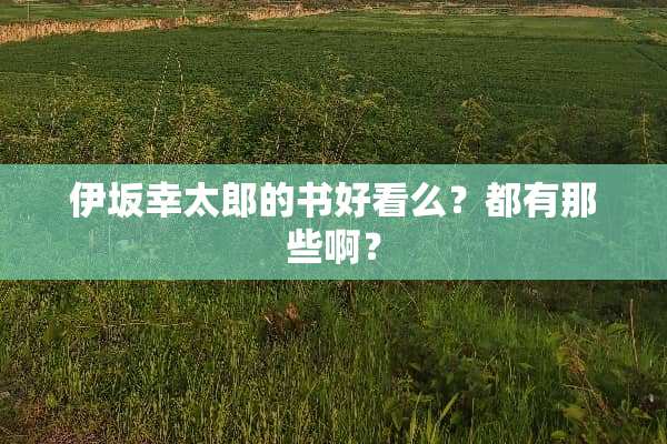 伊坂幸太郎的书好看么？都有那些啊？
