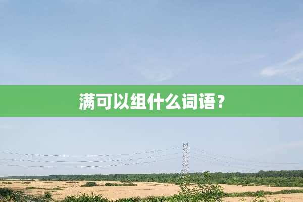 满可以组什么词语？