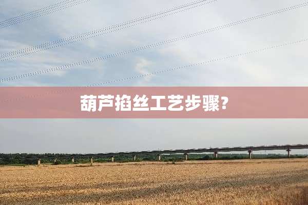 葫芦掐丝工艺步骤？
