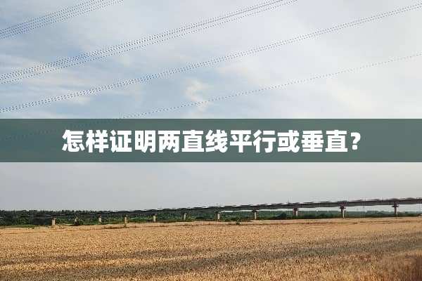 怎样证明两直线平行或垂直？