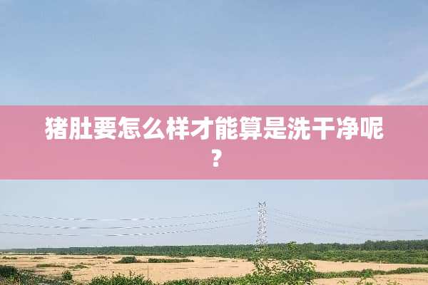 猪肚要怎么样才能算是洗干净呢？