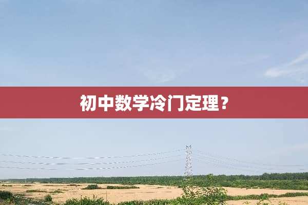 初中数学冷门定理？