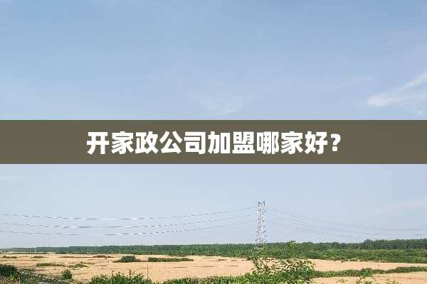 开家政公司加盟哪家好？