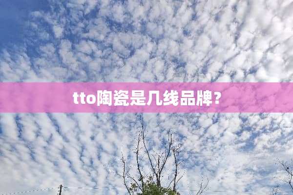 tto陶瓷是几线品牌？