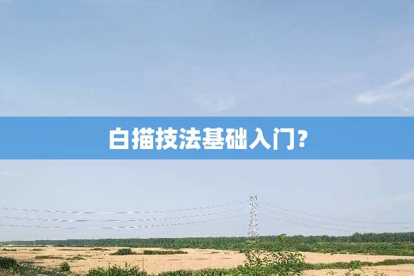 白描技法基础入门？