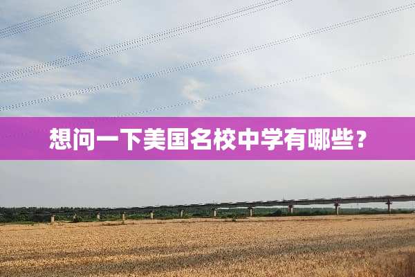 想问一下美国名校中学有哪些？