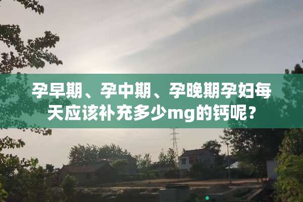 孕早期、孕中期、孕晚期孕妇每天应该补充多少mg的钙呢？
