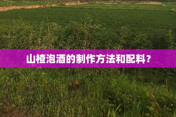 山楂泡酒的制作方法和配料？