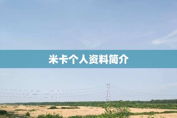 米卡个人资料简介