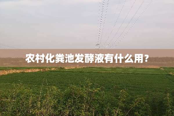 农村化粪池发酵液有什么用？