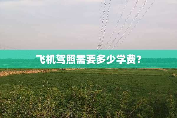 飞机驾照需要多少学费？