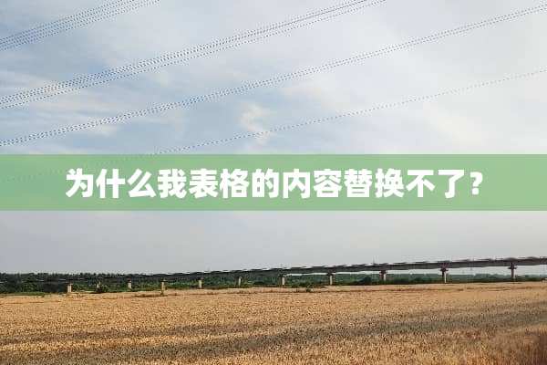 为什么我表格的内容替换不了？