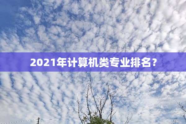 2021年计算机类专业排名？