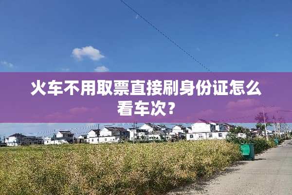 火车不用取票直接刷***怎么看车次？