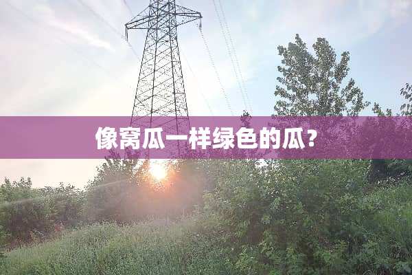 像窝瓜一样绿色的瓜？