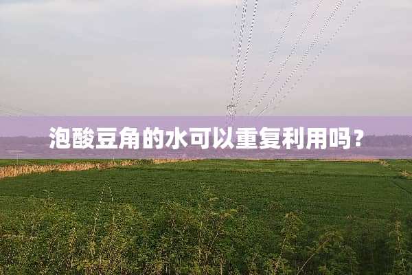 泡酸豆角的水可以重复利用吗？