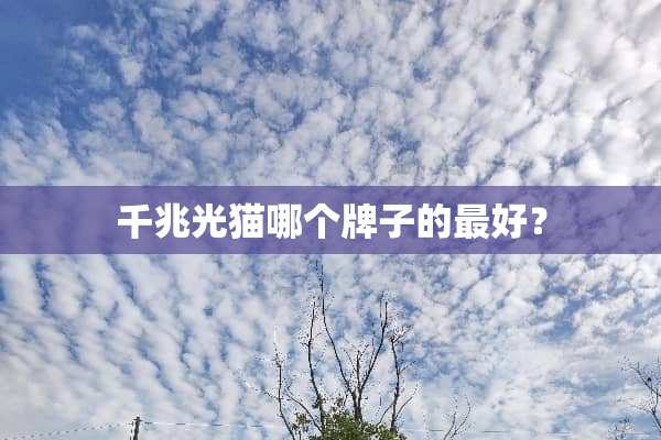 千兆光猫哪个牌子的最好？