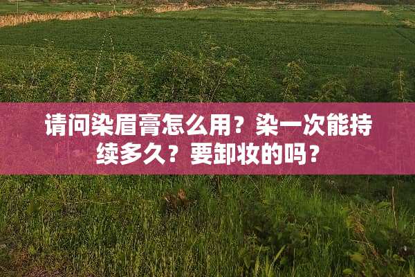 请问染眉膏怎么用？染一次能持续多久？要卸妆的吗？