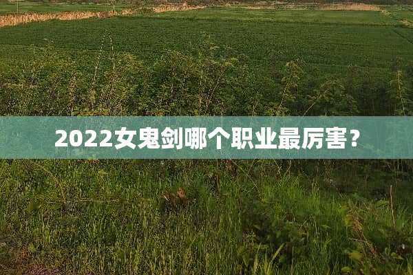 2022女鬼剑哪个职业最厉害？