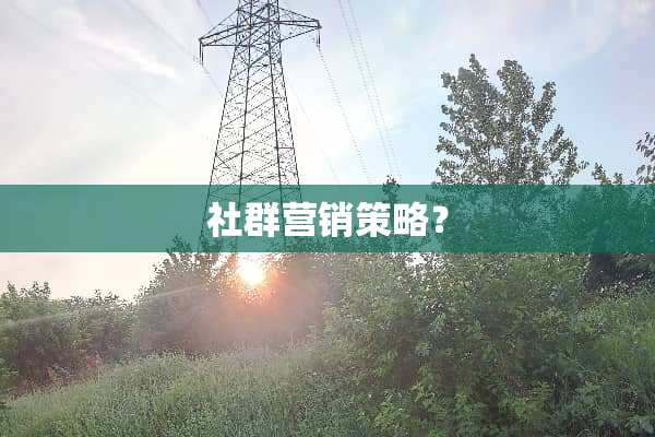 社群营销策略？