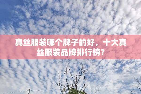 真丝服装哪个牌子的好，十大真丝服装品牌排行榜？