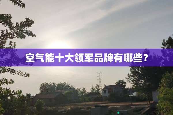 空气能十大领**牌有哪些？