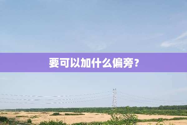 要可以加什么偏旁？