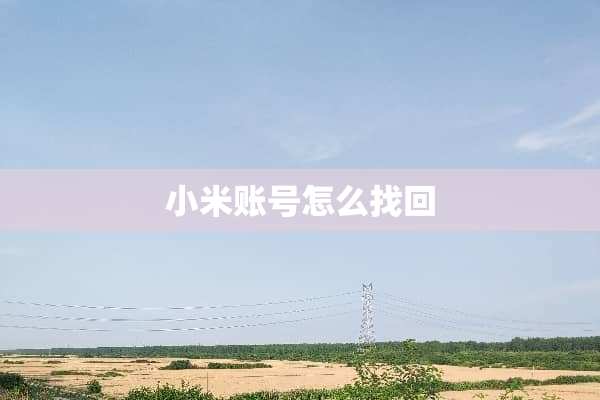小米账号怎么找回