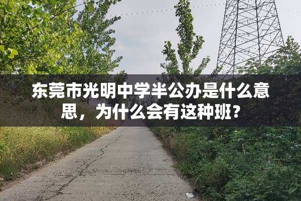 东莞市光明中学半公办是什么意思，为什么会有这种班？