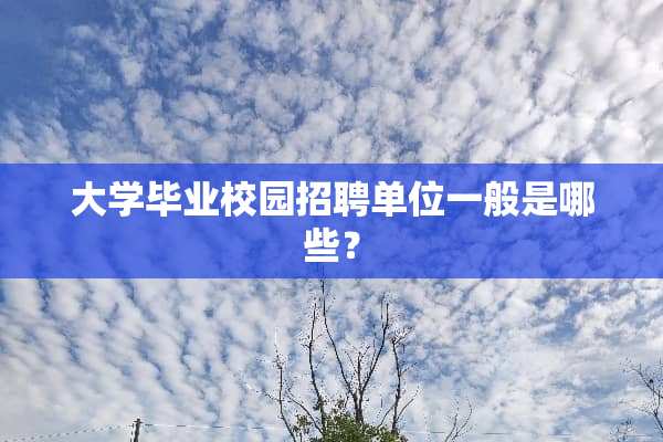 大学毕业校园招聘单位一般是哪些？