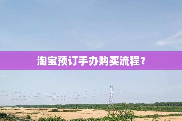 淘宝预订手办购买流程？
