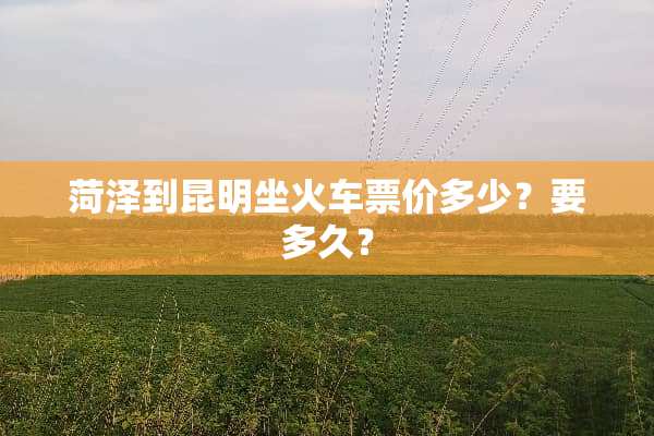 菏泽到昆明坐火车票价多少？要多久？