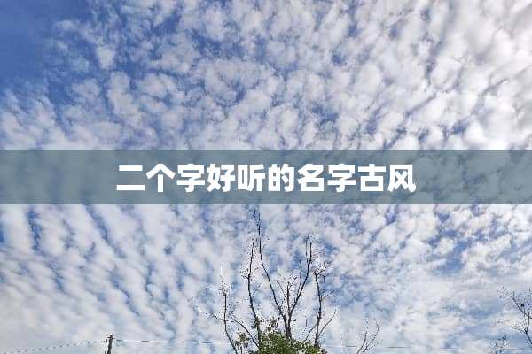 二个字好听的名字古风