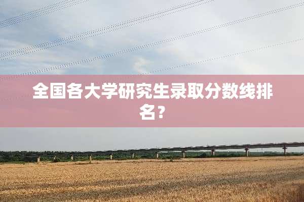 全国各大学研究生录取分数线排名？
