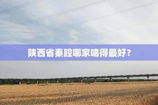 陕西省秦腔哪家唱得最好？