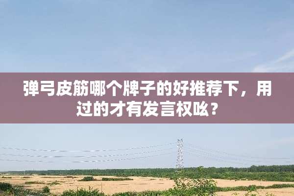 弹弓皮筋哪个牌子的好推荐下，用过的才有发言权吆？