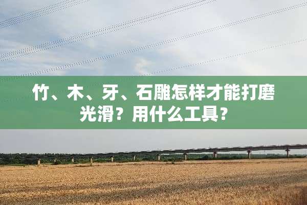 竹、木、牙、石雕怎样才能打磨光滑？用什么工具？
