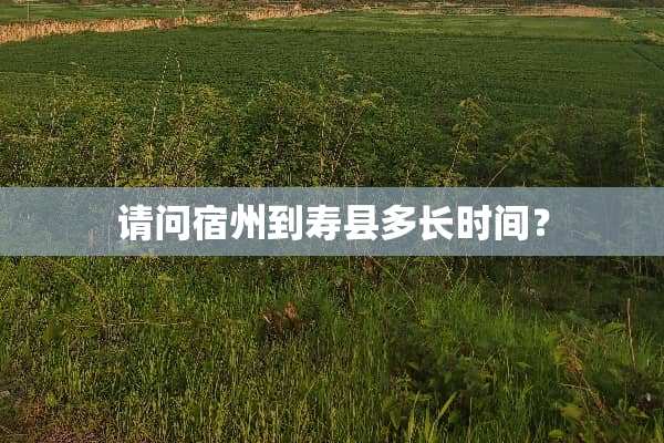 请问宿州到寿县多长时间？